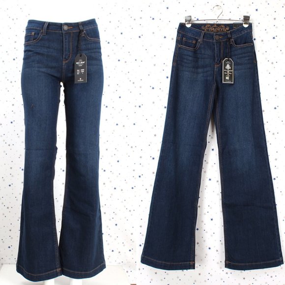 Wax Jean Wide Leg Denim Jeans Dark Size 1 Junior Size - Picture 1 of 8